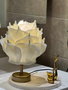 Opviq Lámpara de mesa Eva Blanco y Oro Antiguo